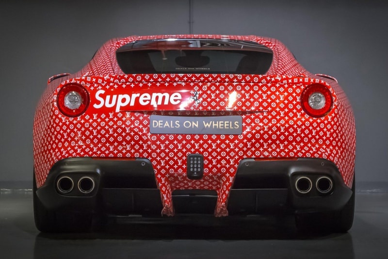 Supreme x Louis Vuitton Ferrari F12 Berlinetta 2014 Custom Model For Sale Auction Deals on Wheels Supercar