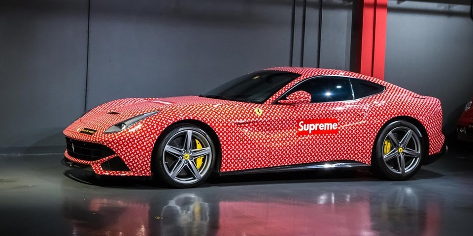 Ferrari Covered In Supreme x Louis Vuitton Signature Print Is For Sale