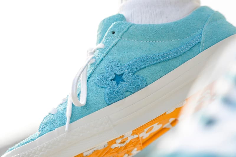 Tyler, The Creator Converse GOLF le FLEUR* On Foot Look Release Geranium Pink Jade Lime Bachelor Blue