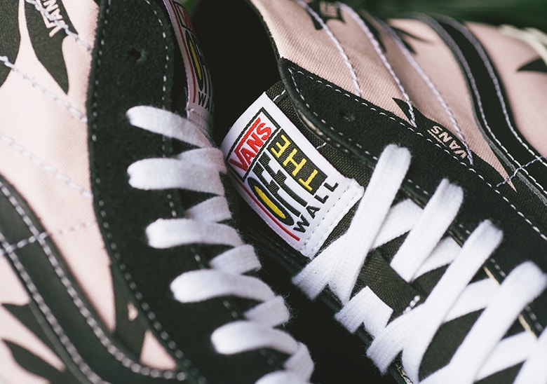 Vans Sk8-Hi Palm Leaf Print Black Pink White Release