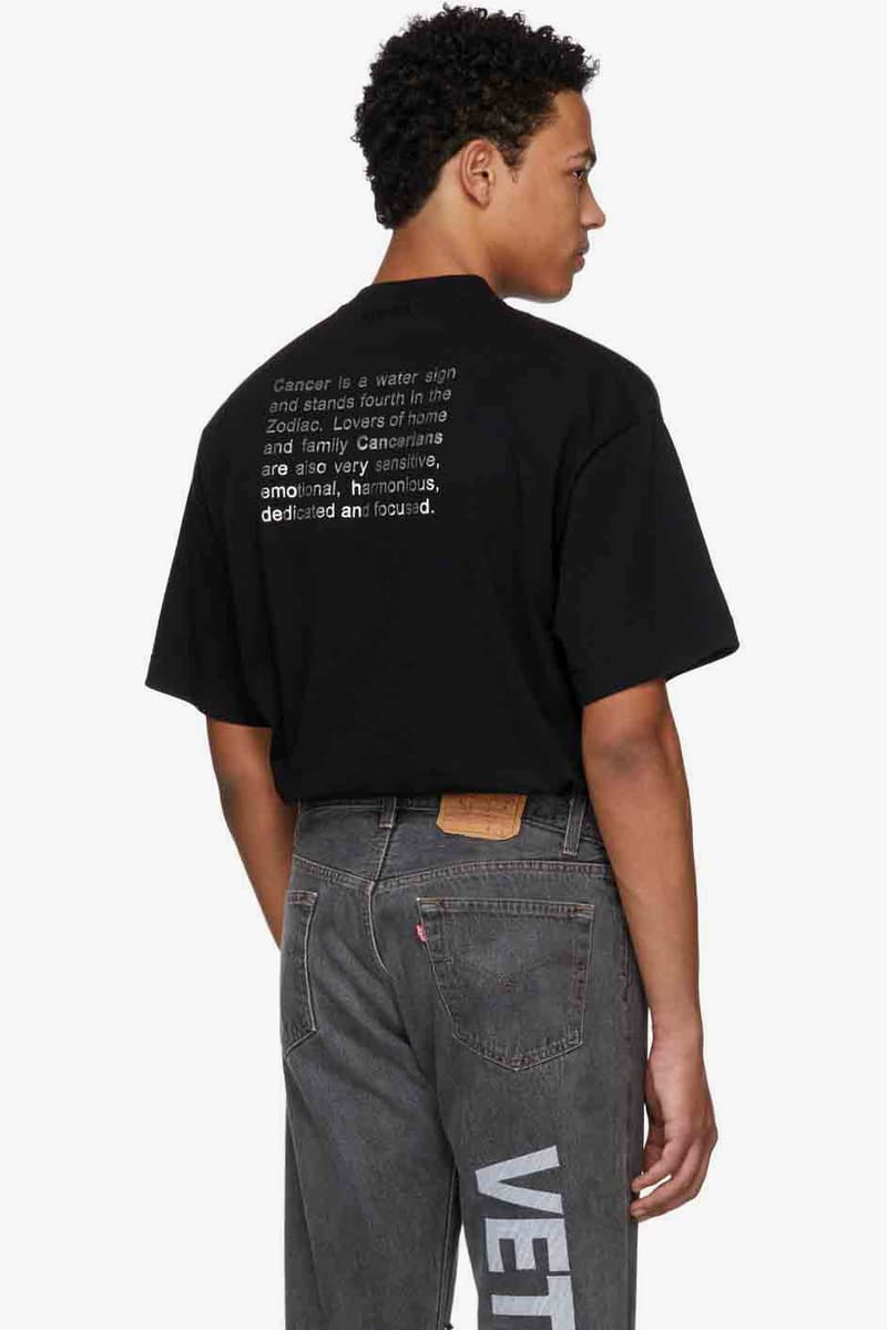 Vetements Zodiac T-Shirt Capsule Collection Black Paris Fashion Week Ssense Luxury Streetwear Street style Mens Menswear Tees