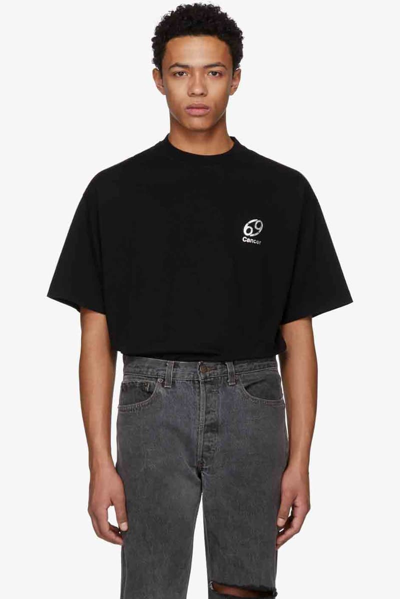 Vetements Zodiac T-Shirt Capsule Collection Black Paris Fashion Week Ssense Luxury Streetwear Street style Mens Menswear Tees