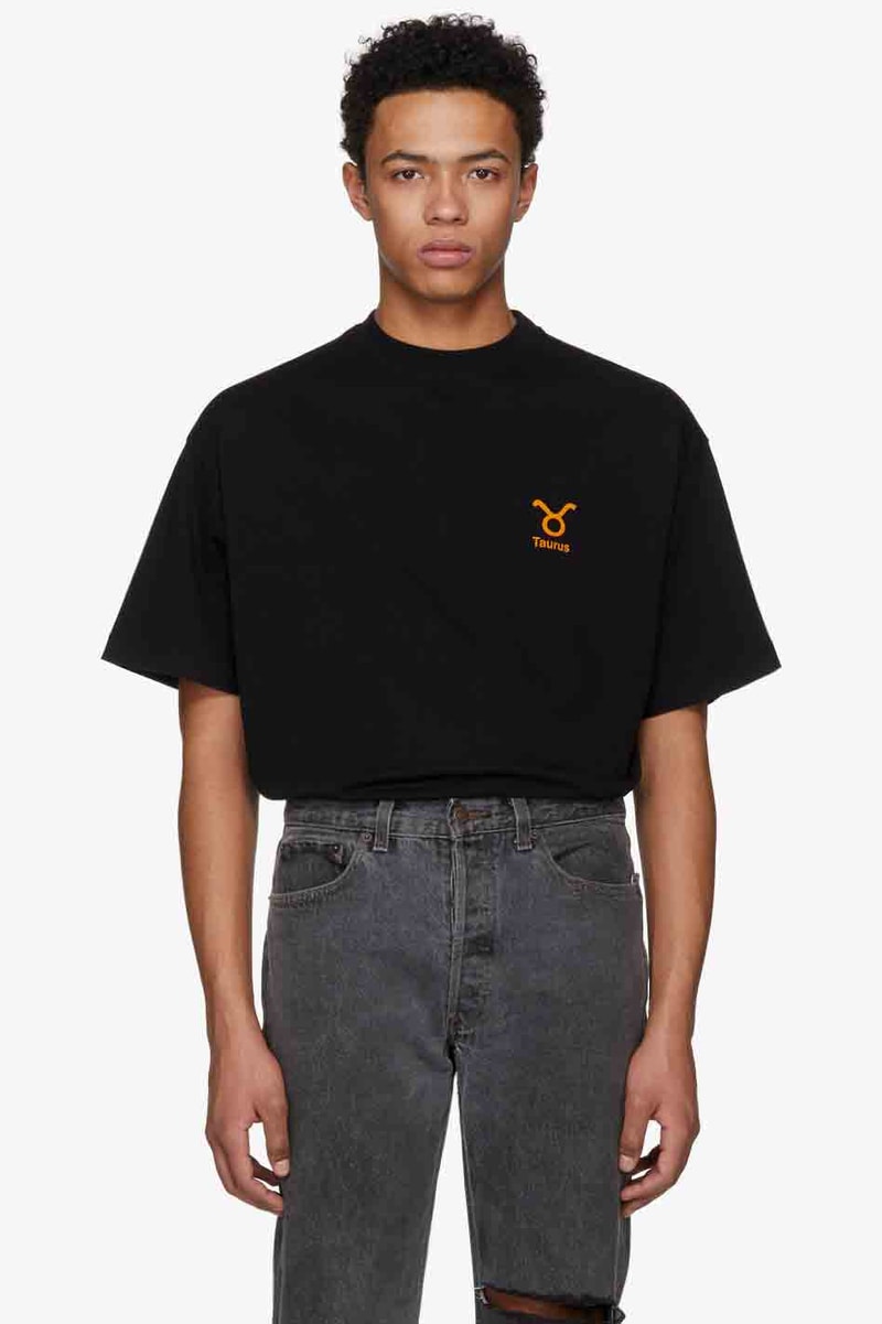 Vetements Zodiac T-Shirt Capsule Collection Black Paris Fashion Week Ssense Luxury Streetwear Street style Mens Menswear Tees
