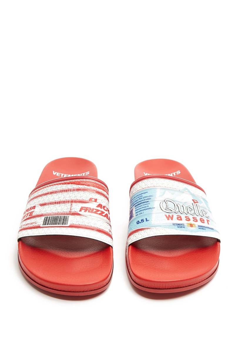 Vetements Bottled Water Print Slides