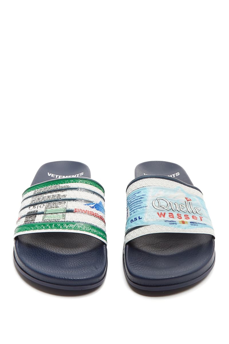 Vetements Bottled Water Print Slides