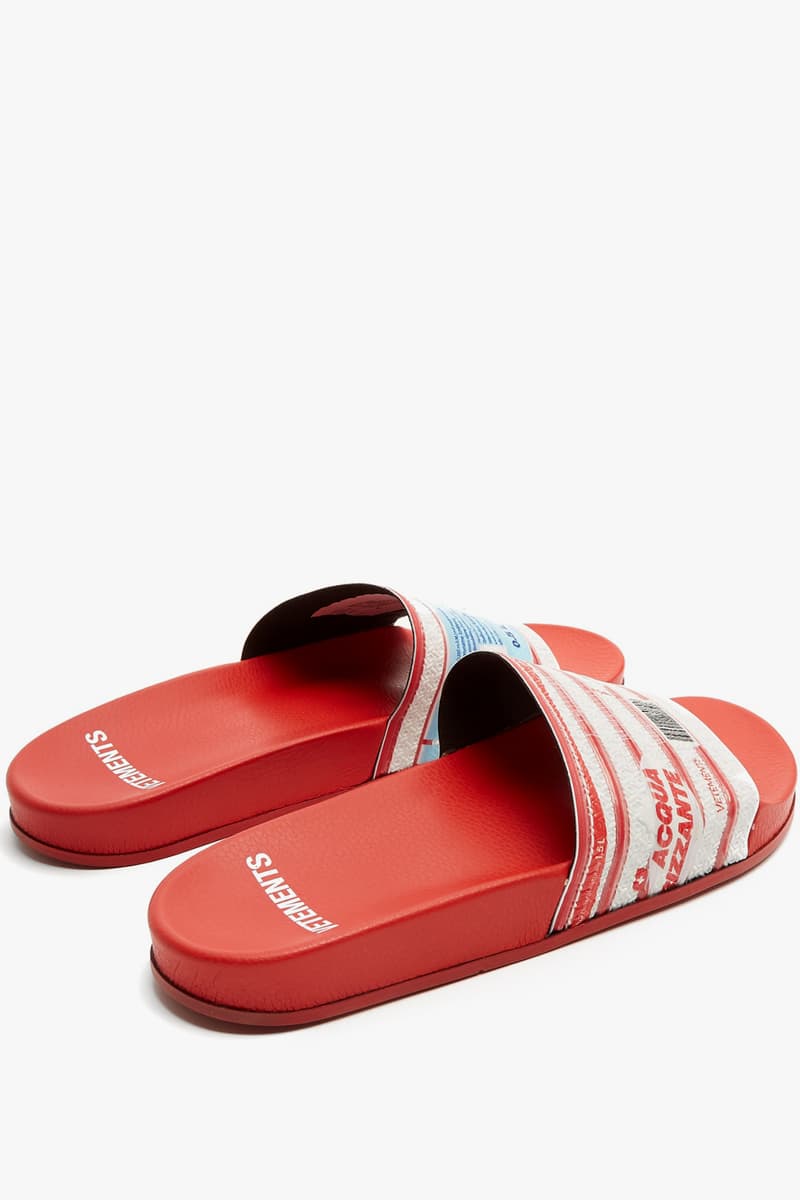 Vetements Bottled Water Print Slides