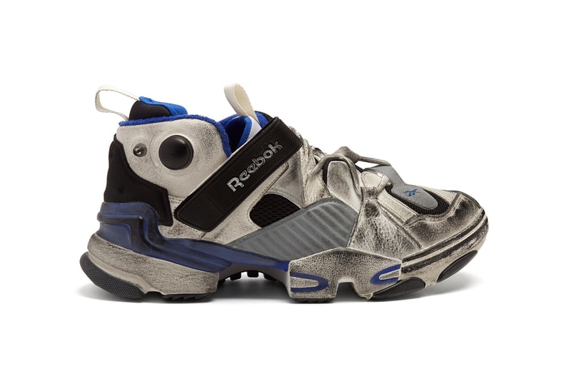 Vetements Reebok Genetically Modified Low Top Trainer Blue White Black 2018 January Release Dates Info Matchesfashion