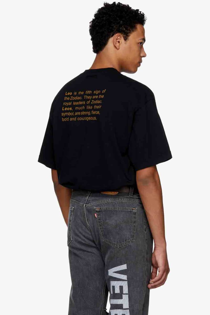 Vetements Zodiac T-Shirt Capsule Collection Black Paris Fashion Week Ssense Luxury Streetwear Street style Mens Menswear Tees