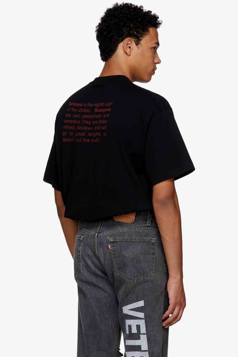 Vetements Zodiac T-Shirt Capsule Collection Black Paris Fashion Week Ssense Luxury Streetwear Street style Mens Menswear Tees