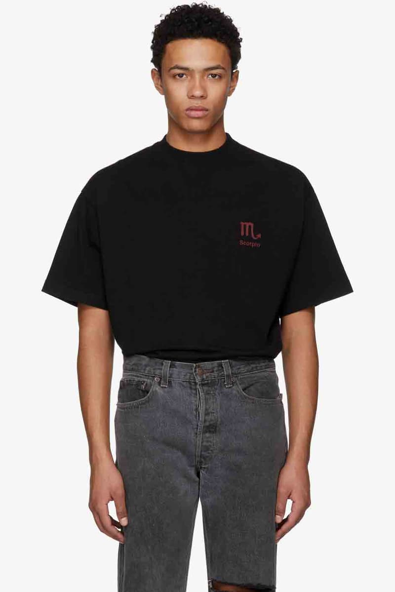 Vetements Zodiac T-Shirt Capsule Collection Black Paris Fashion Week Ssense Luxury Streetwear Street style Mens Menswear Tees