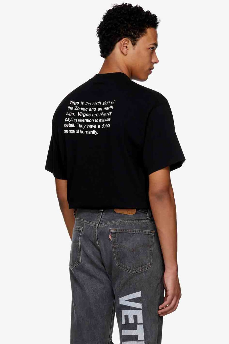 Vetements Zodiac T-Shirt Capsule Collection Black Paris Fashion Week Ssense Luxury Streetwear Street style Mens Menswear Tees