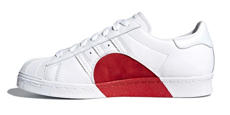 Adidas superstar white red heart trainers for valentine’s day Clearance