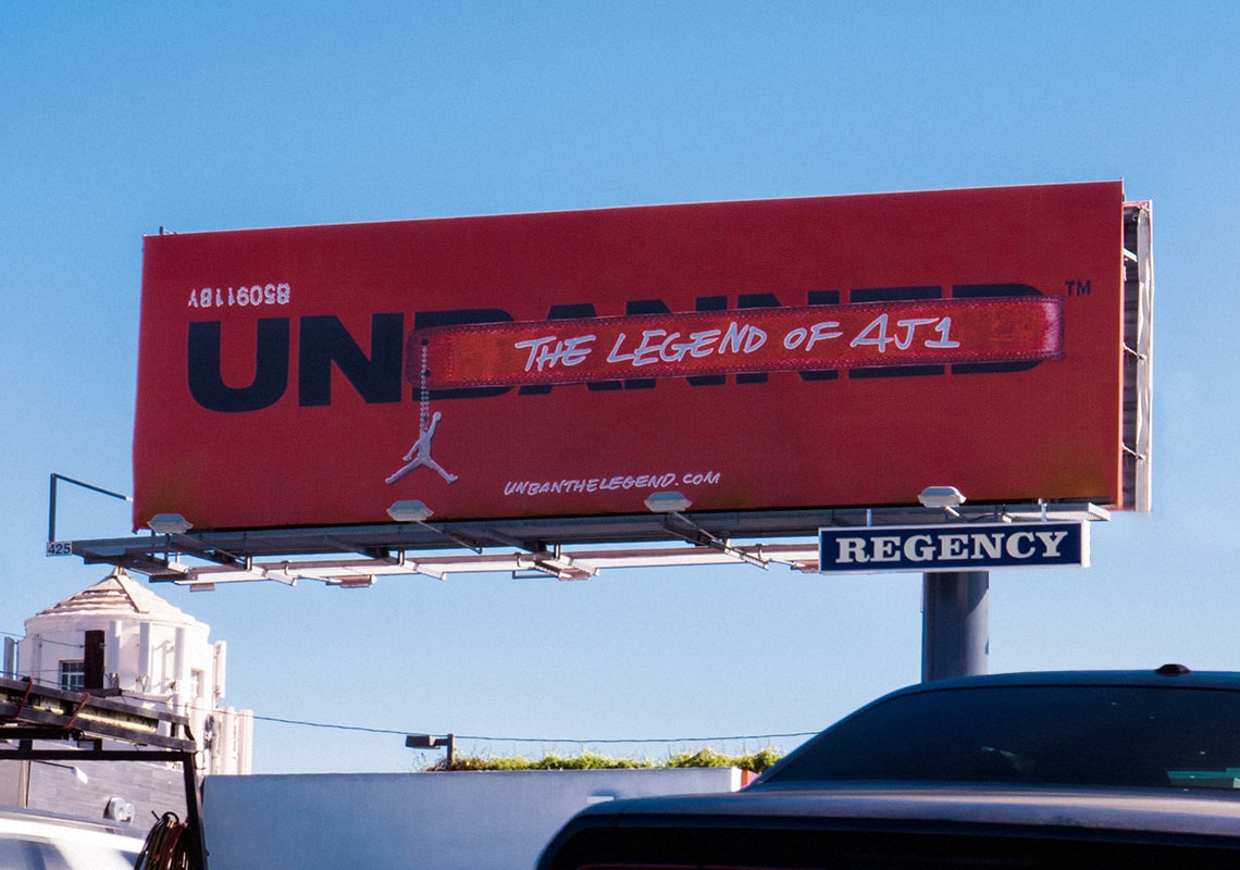 Unbanned Air Jordan Brand 1 Billboard Los Angeles LA Unban The Legend Michael Jordan Basketball