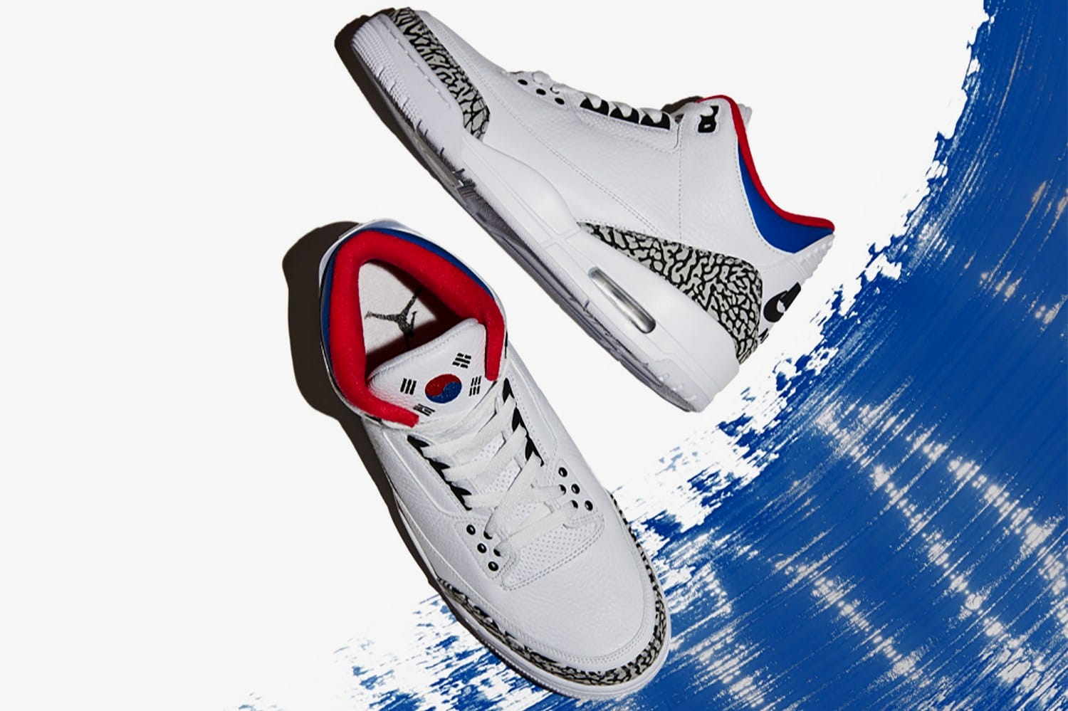 jordan 3 white red and blue