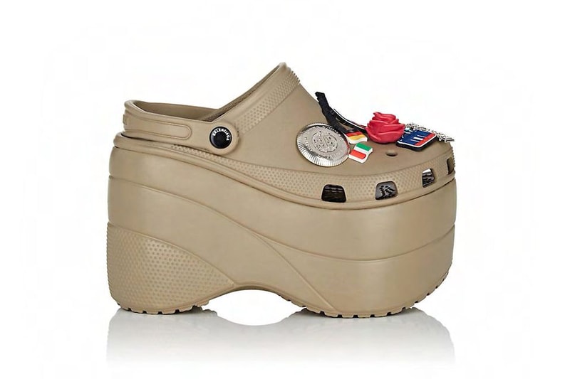 Balenciaga Platform Crocs pink tan footwear release info drops date pre order Barneys New York