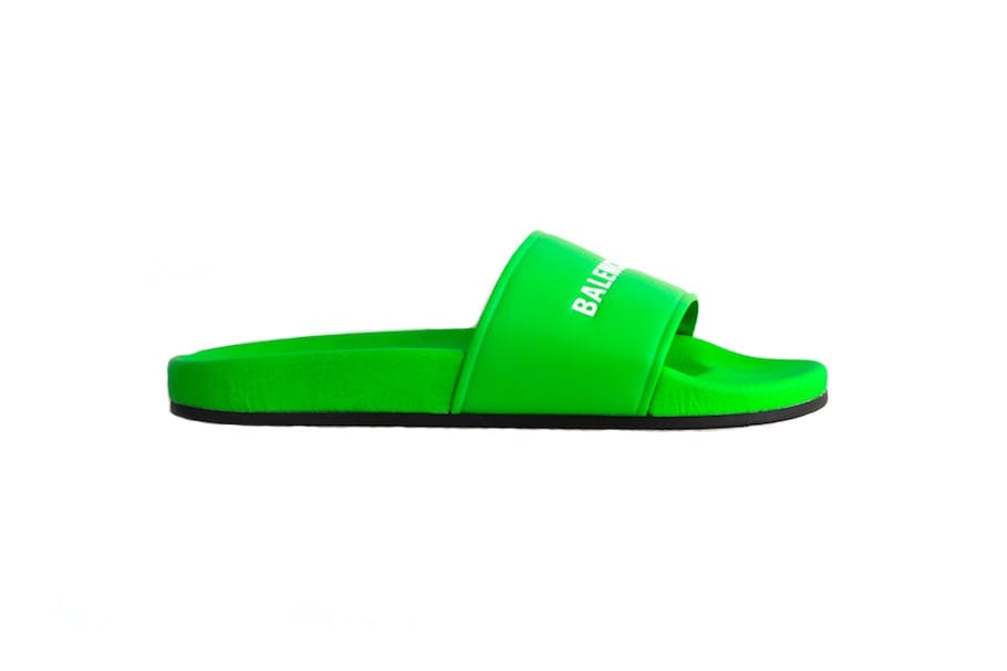 green balenciaga slides