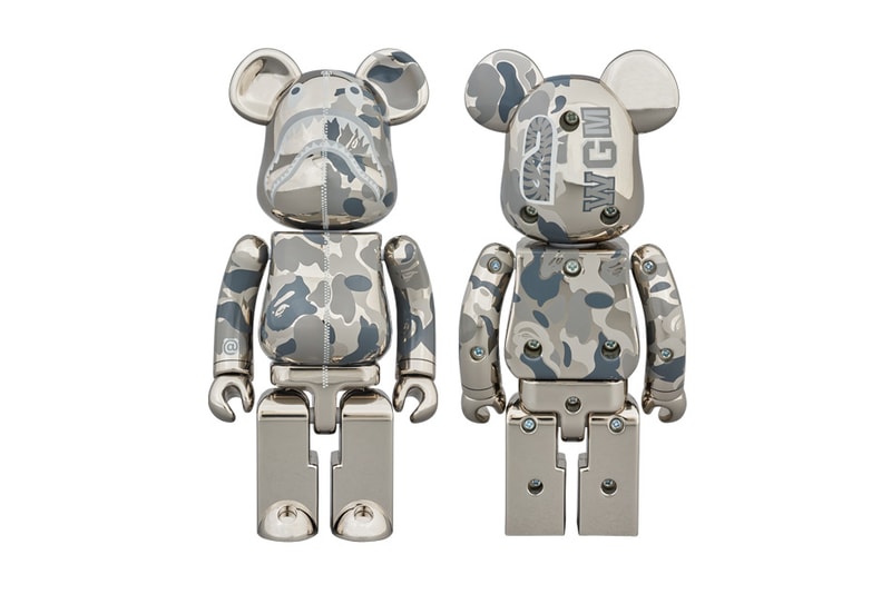 BAPE Medicom Toy Camo Shark Gold Silver BEARBRICK 2018 february 10 release date info