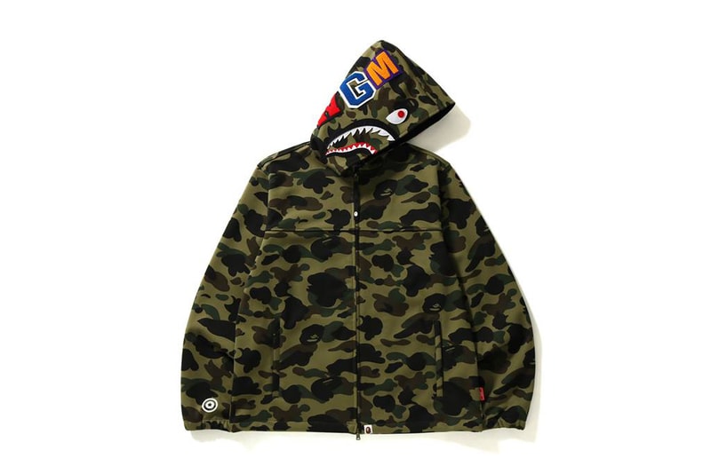 BAPE Windstopper 1st Camo Shark Hoodie Jacket 2018 february 24 release date info camouflage spring summer