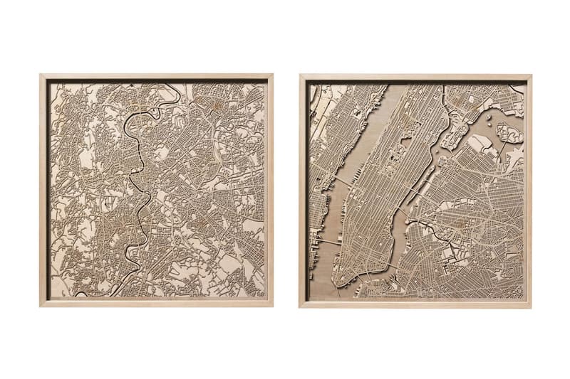CityWood Laser Cut 3D Wooden Maps Kickstarter Campaign Interior Design Wall Decor Home