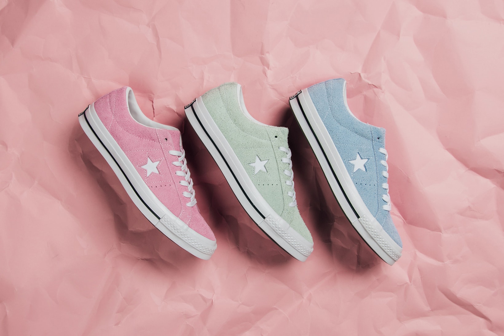Converse One Star low Cotton Candy Pack Light Orchid Dried Bamboo Blue Chill