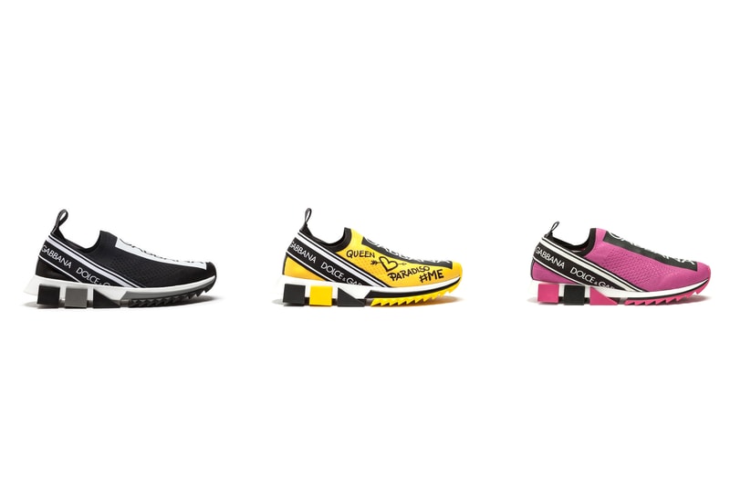 Dolce & Gabbana Sorrento Sneakers Italian Footwear Luxury Yellow Pink Black White