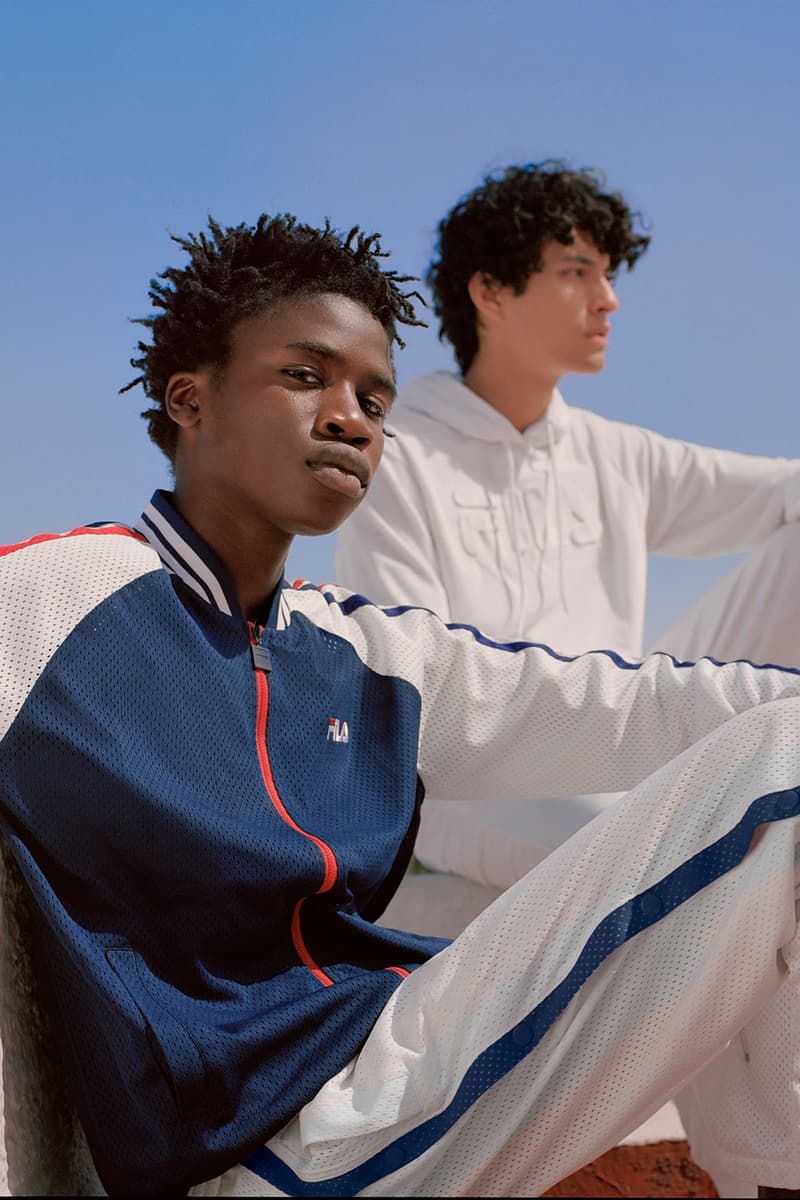 FILA Spring/Summer 2018 Lookbook Streetwear Romper Jumpsuit Track suit velour terry cloth baseball jersey