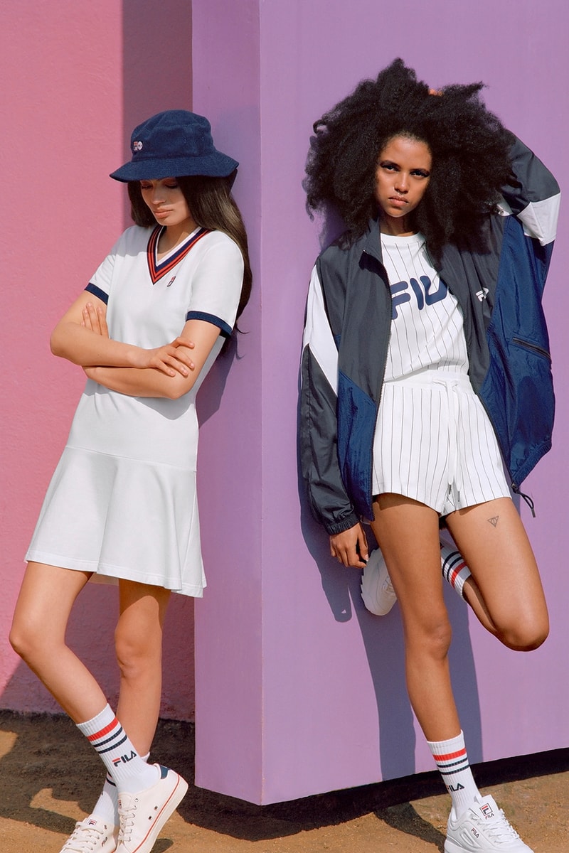 FILA Spring/Summer 2018 Lookbook Streetwear Romper Jumpsuit Track suit velour terry cloth baseball jersey