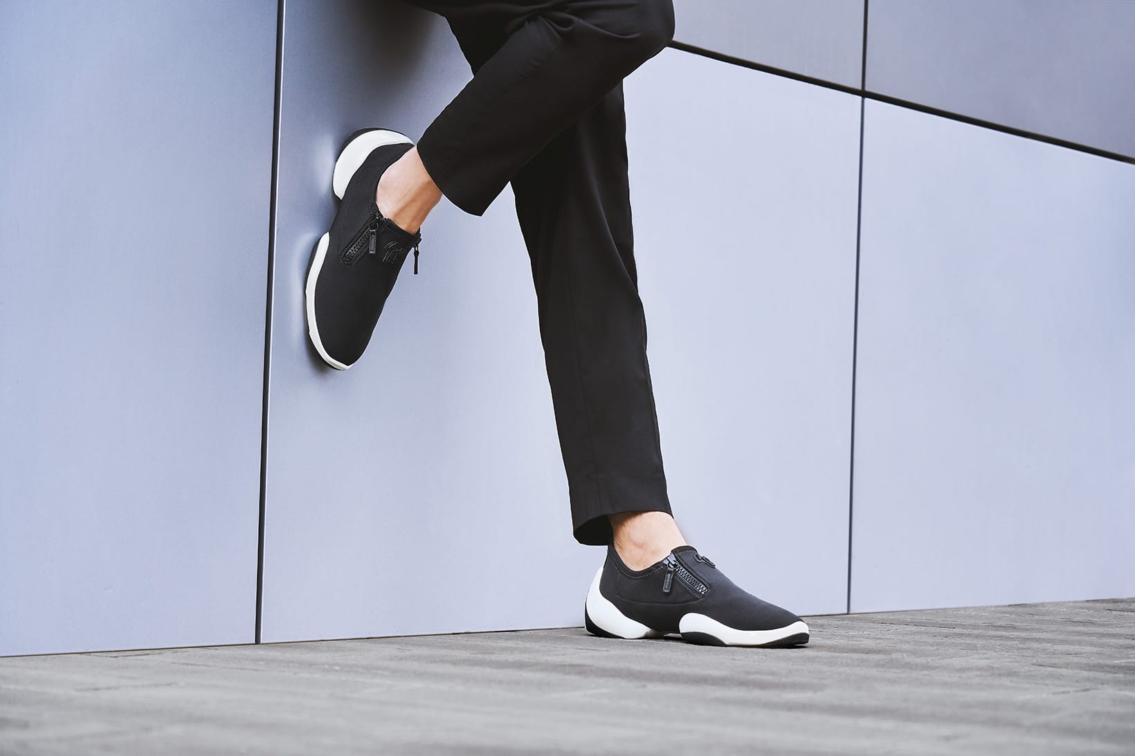Men's luxury sneakers - Giuseppe Zanotti black suede fur sneakers