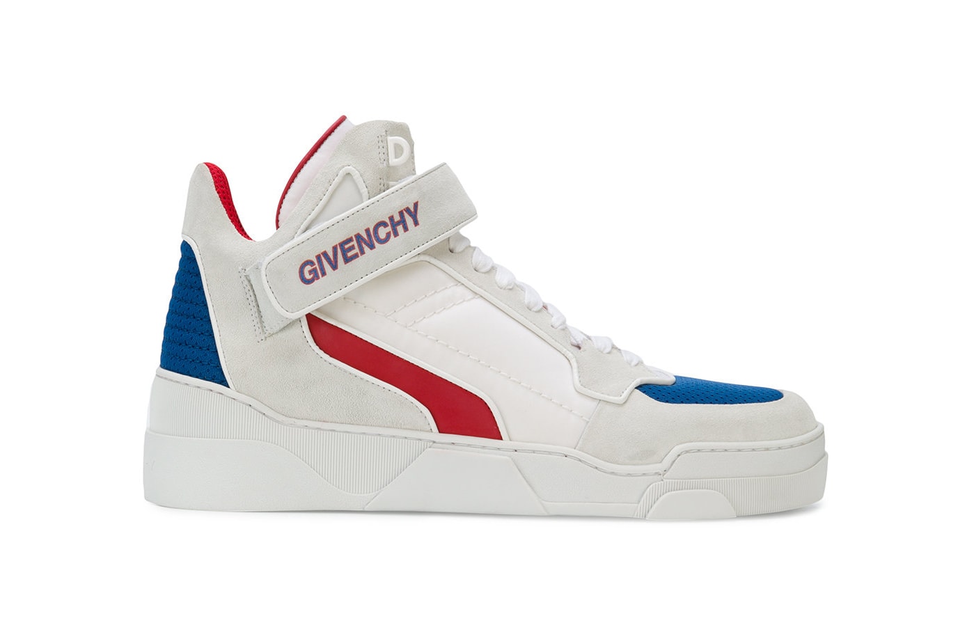 Givenchy Mid Sneakers red white blue 2018 spring summer february release date info shoes footwear farfetch