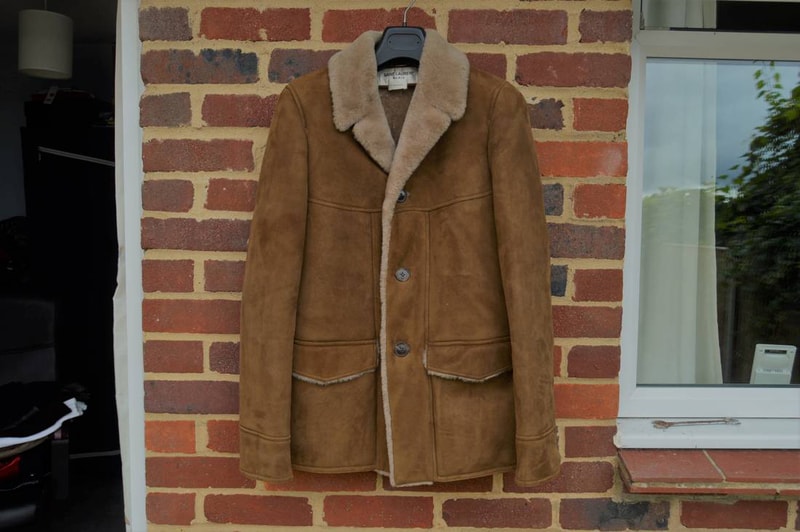 Hedi Slimane Saint Laurent Jacket grailed sold 11000 usd unique custom bespoke exclusive shearling suede coat harry styles