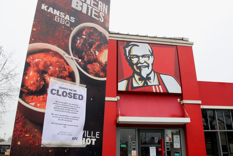 Half of KFC's UK Outlets Have Shut Down Due to Chicken Shortage