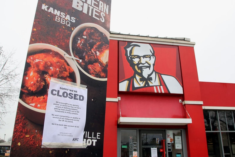 KFC UK Restaurants Shutdown DHL Delivery Issues