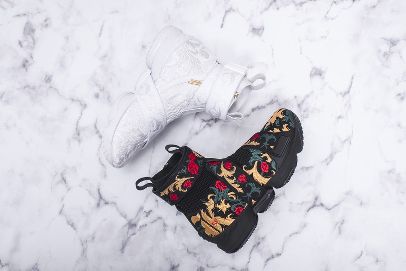 KITH Long Live the King Collection Chapter 2 LeBron James Ronnie Fieg Nike Basketball 15 xv sneakers black floral flower embroidery embroider white green gold red los angles all star weekend nba release info
