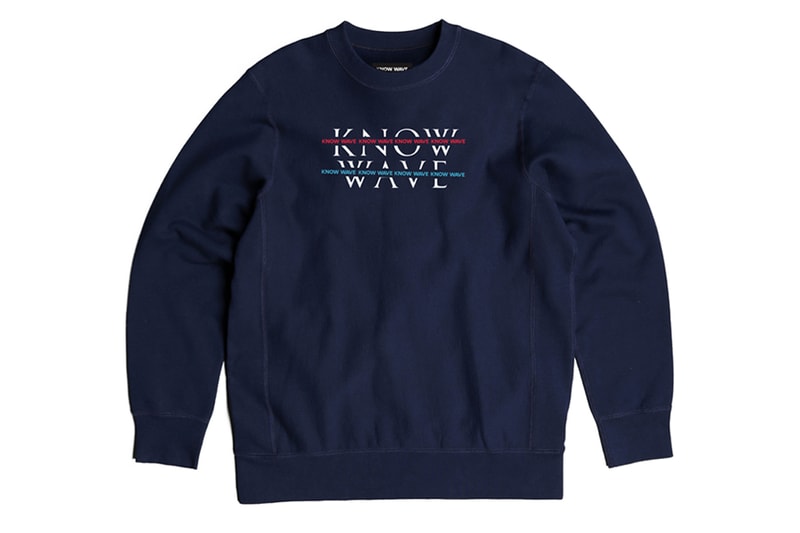 KNOW WAVE Over Under Crewneck Navy Blue Red Crew Release Info Date Drops