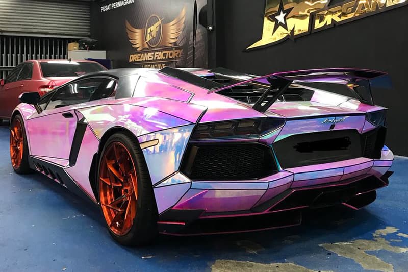 Lamborghini Aventador Wrapped Hologram Supercar Custom Novitec Dreams Factory Automotive