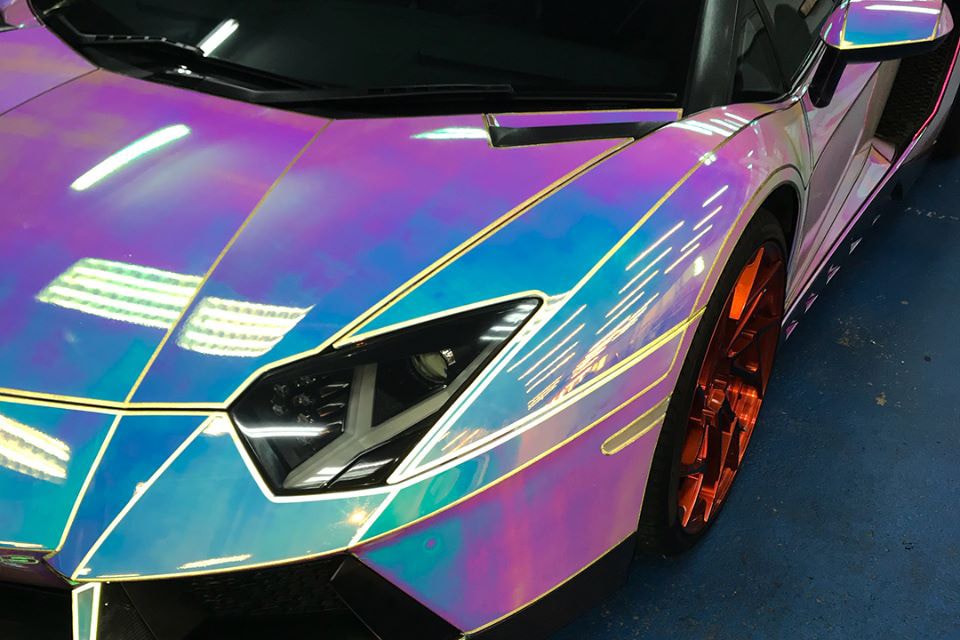 Lamborghini Aventador Wrapped Hologram Supercar Custom Novitec Dreams Factory Automotive