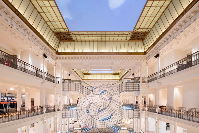 Leandro Erlich Paris Le Bon Marché Installation escalator knot art installation