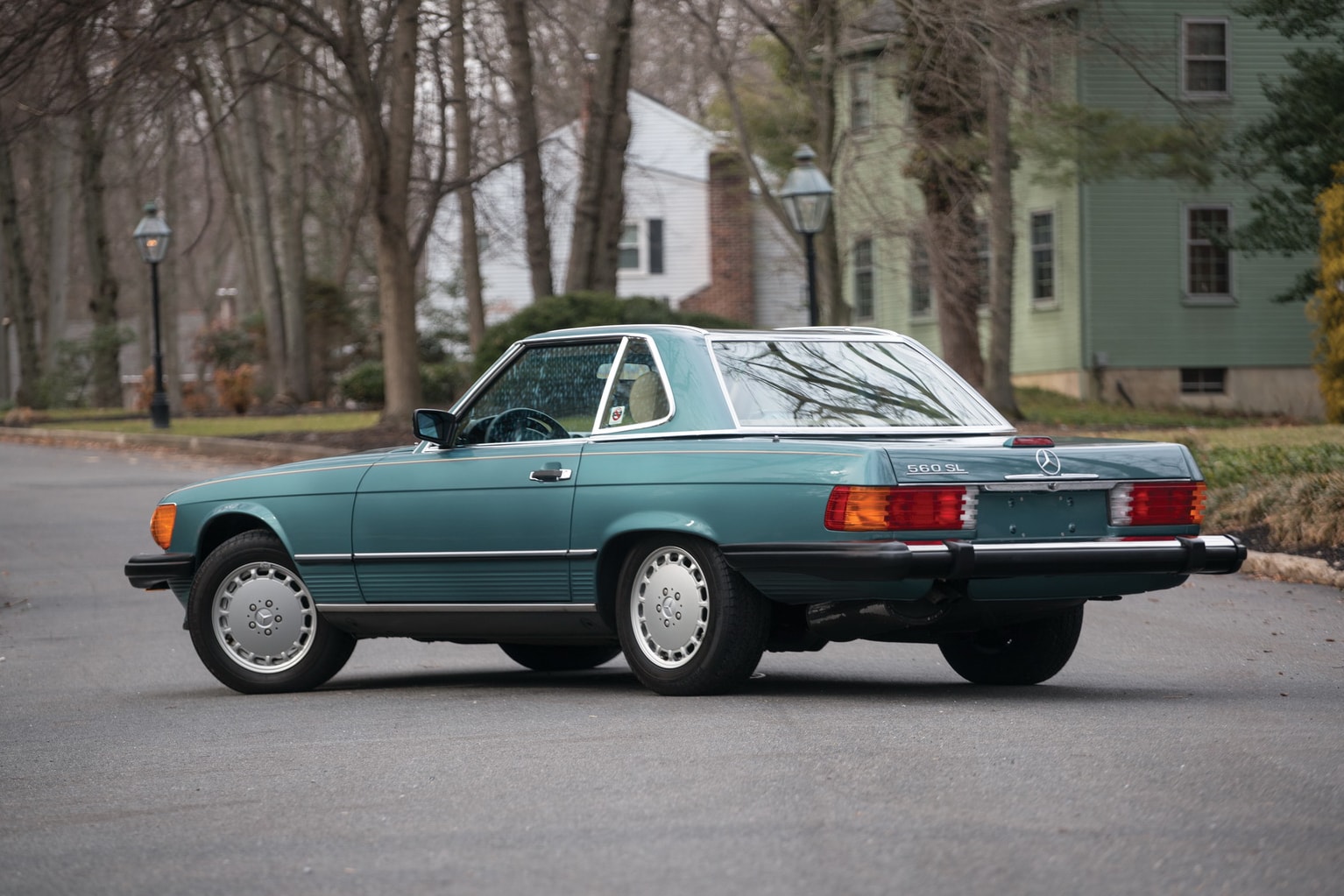 Mercedes Benz 560SL 1988 Model Garage Find Time Capsule Blue Green Metallic Color Scheme Auction RM Sotheby's