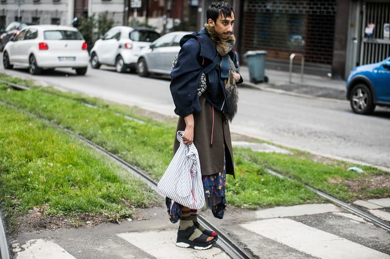Milan Fashion Week Fall/Winter 2018 Street Style men's women's best streetsnaps