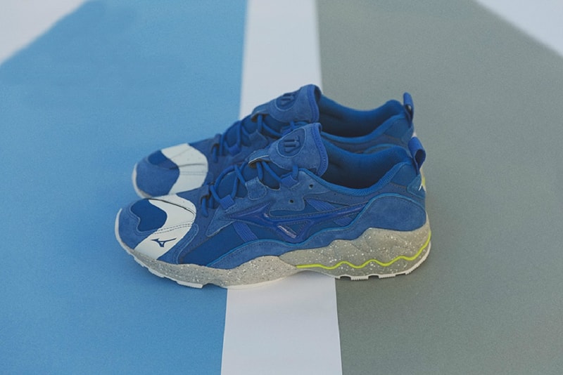 mita sneakers Mizuno Wave Rider 1 No Border collaboration blue sneakers shoes footwear 2018 february release date info