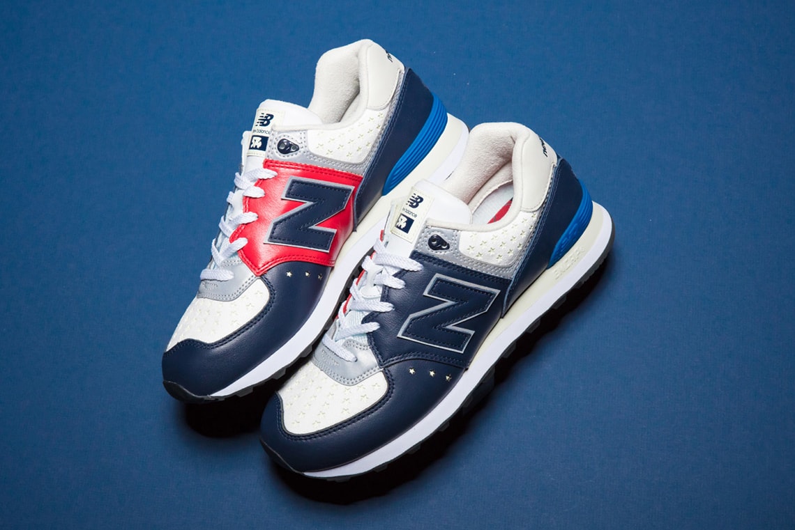 mita sneakers WHIZ LIMITED New Balance 574 Iconic Collaborations White Red Blue Stars