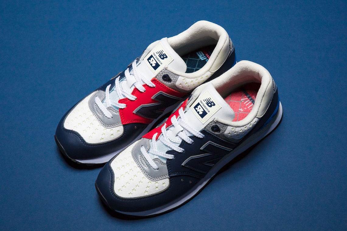 mita sneakers WHIZ LIMITED New Balance 574 Iconic Collaborations White Red Blue Stars