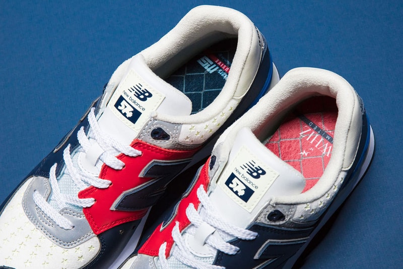 mita sneakers WHIZ LIMITED New Balance 574 Iconic Collaborations White Red Blue Stars