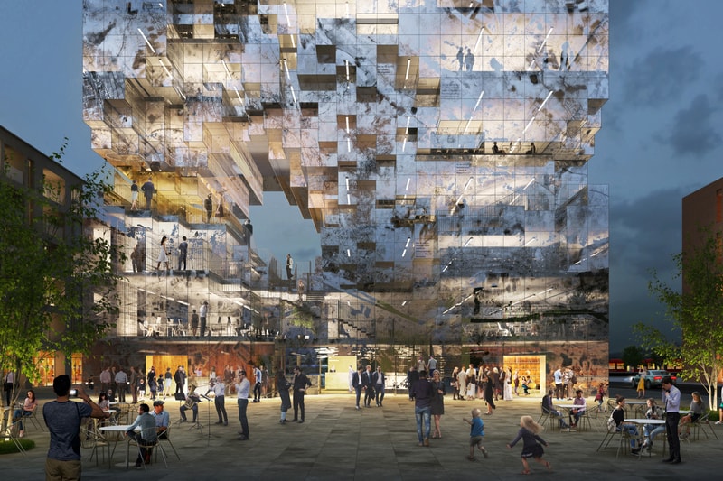 MVRDV The Milestone Crystal Rock Concept Esslingen Germany architecture design pixelated core building