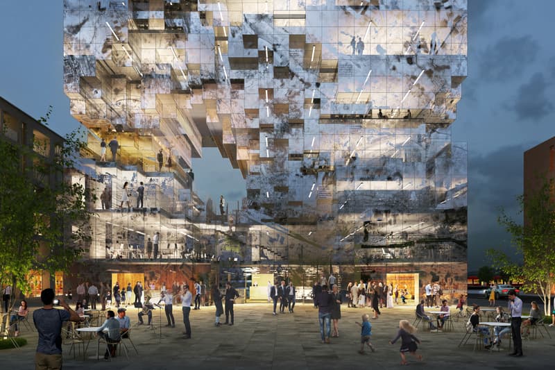 MVRDV The Milestone Crystal Rock Concept Esslingen Germany architecture design pixelated core building