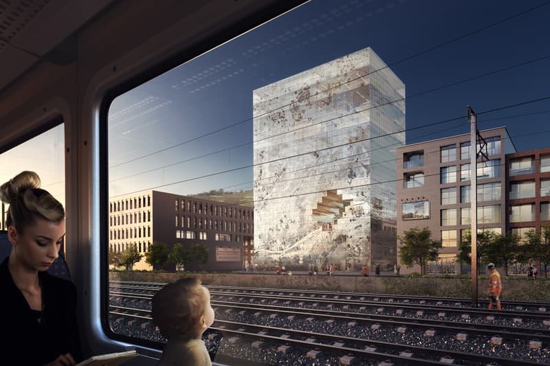 MVRDV The Milestone Crystal Rock Concept Esslingen Germany architecture design pixelated core building