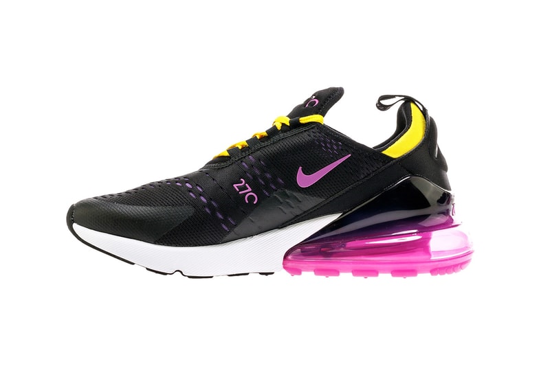 Nike Air Max 270 Magenta Gold Sneakers Sports Sportswear Training Running Soccer Shoes Basketball Footwear Mens Womens Fashion