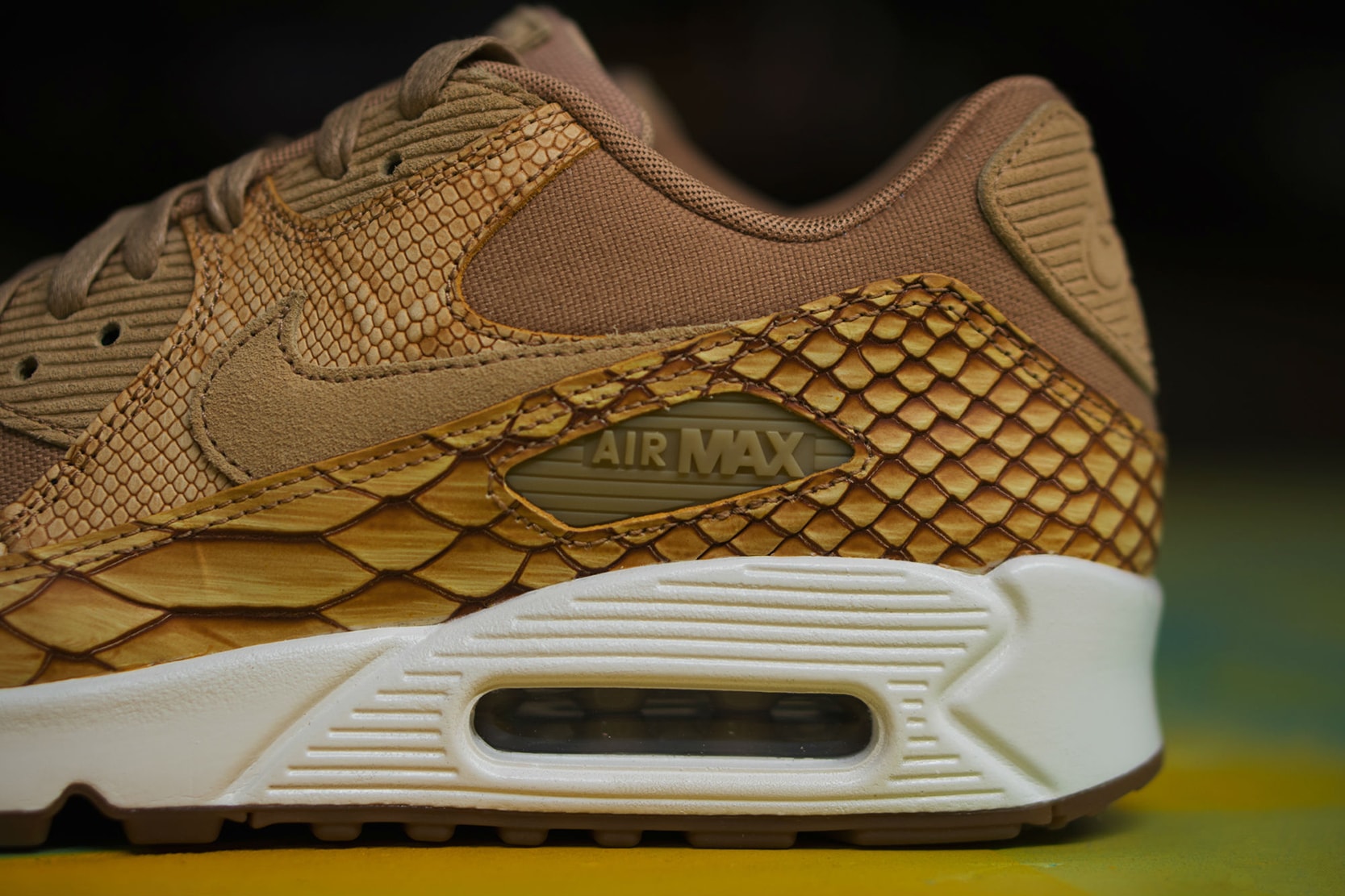 Nike Air Max 90 Premium Reptile Leather Shoe closer look