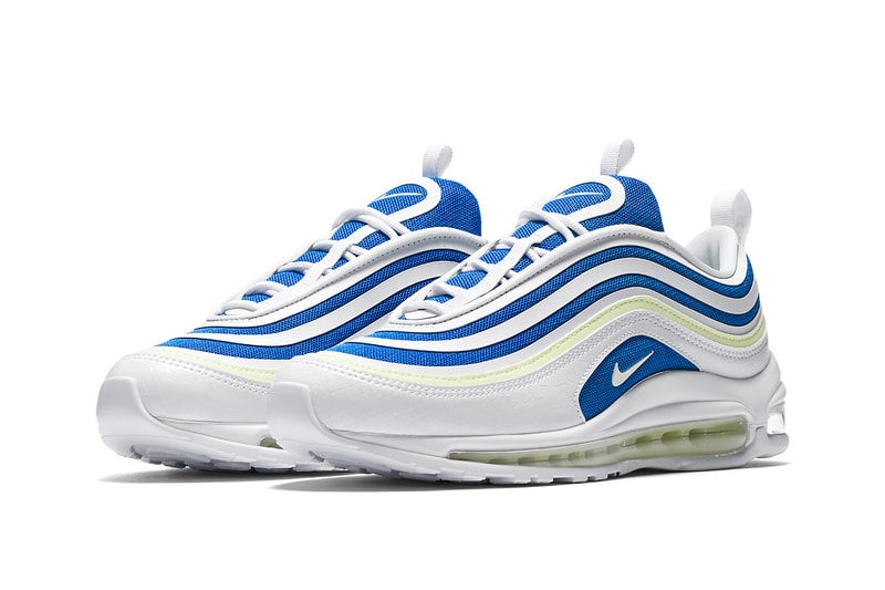 Nike Air Max 97 Ultra Sprite footwear neon blue white 2018 runners sneakers