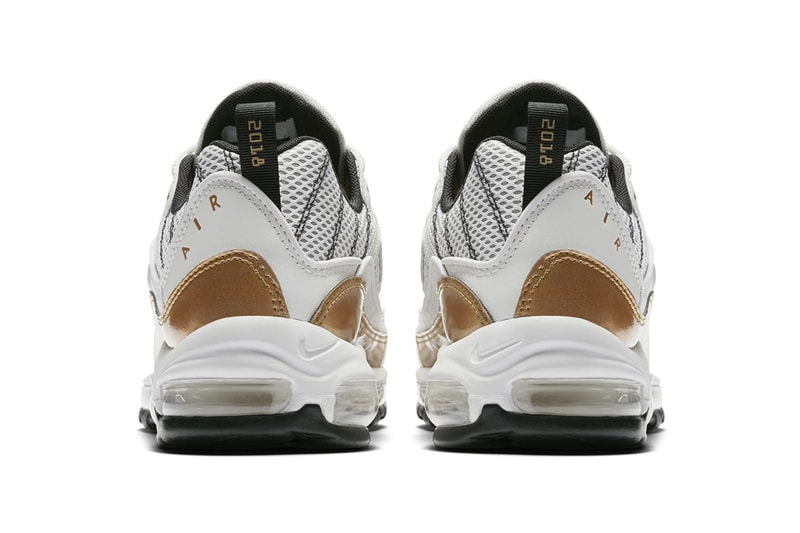 Nike Air Max 98 UK White Gold Footwear Sneakers